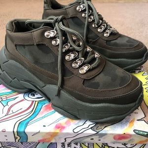 JEFFERY CAMPBELL LO FI KHAKI SNEAKERS